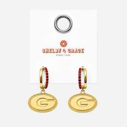 Georgia Bulldogs Finn Logo Hoop Earrings