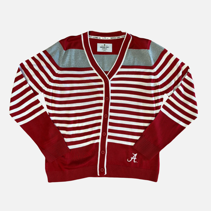 Alabama Crimson Tide Stripe Cardigan Sweater