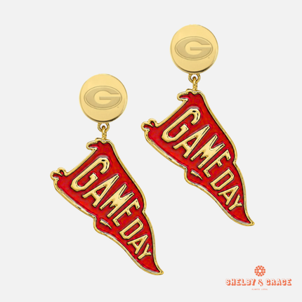 Georgia Bulldogs Flags Earrings