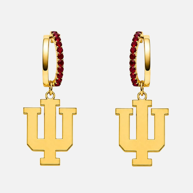 Indiana Hoosiers Finn Logo Hoop Earrings