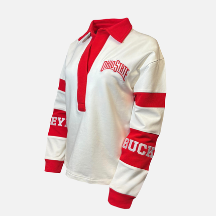 Ohio State Buckeyes Back Logo Long Sleeve Rugby Top