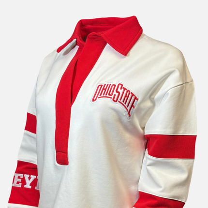 Ohio State Buckeyes Back Logo Long Sleeve Rugby Top