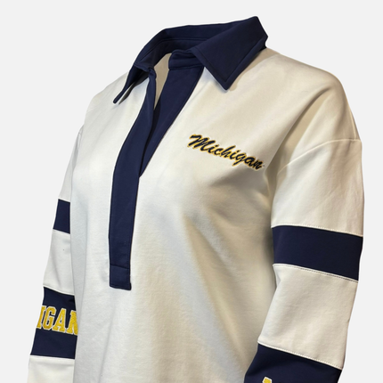 Michigan Wolverines Back Logo Long Sleeve Rugby Top