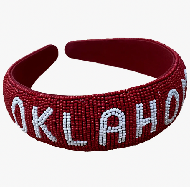 Oklahoma Hand Beaded Headband