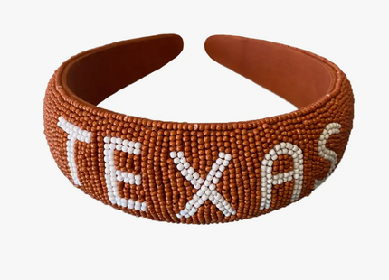 Texas Longhorns Beaded Headband