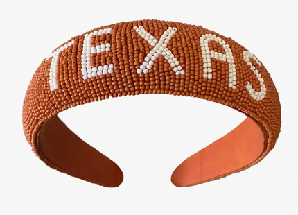 Texas Longhorns Beaded Headband