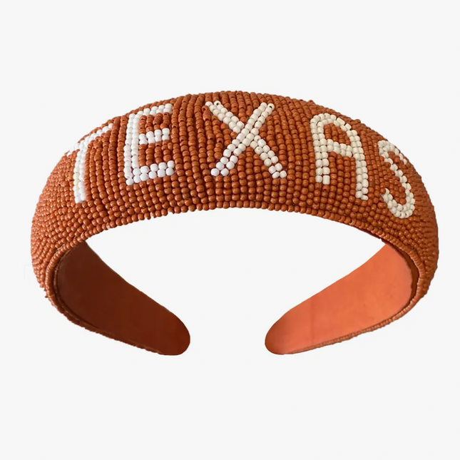 Texas Longhorns Beaded Headband