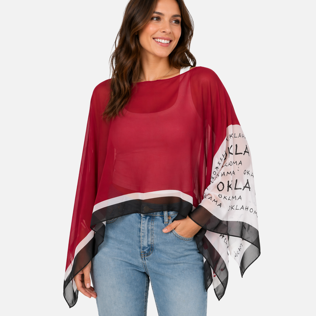 Oklahoma Sooners Peyton Scarf Poncho