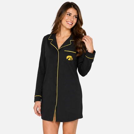 Iowa Hawkeyes Button Down Nightshirt