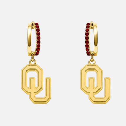 Oklahoma Sooners Finn Logo Hoop Earrings
