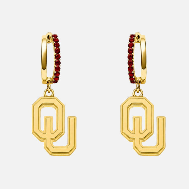 Oklahoma Sooners Finn Logo Hoop Earrings
