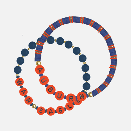 Auburn Tigers Beaded Bracelet Set