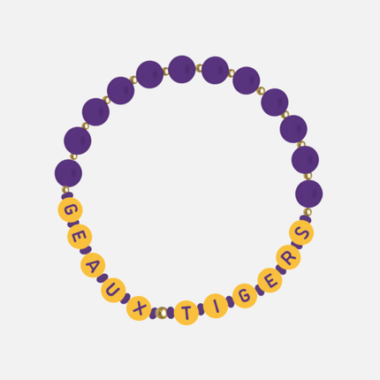 LSU Tigers Beaded Bracelet Set
