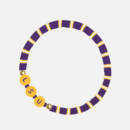 LSU Tigers Beaded Bracelet Set