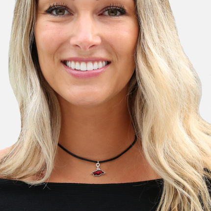 Arkansas Razorbacks Satin Choker Logo Necklace