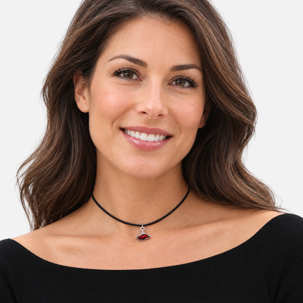 Arkansas Razorbacks Satin Choker Logo Necklace