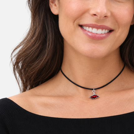 Arkansas Razorbacks Satin Choker Logo Necklace