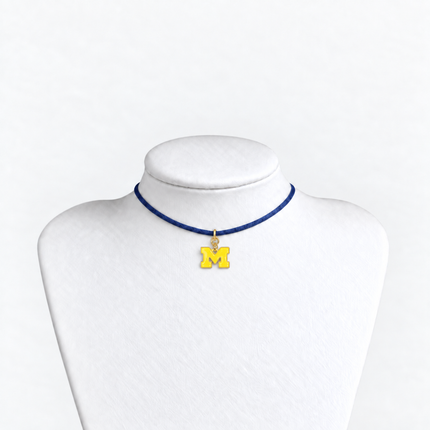 Michigan Wolverines Satin Choker Logo Necklace