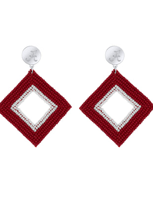 Alabama Crimson Tide Hand Beaded Weaver Earrings