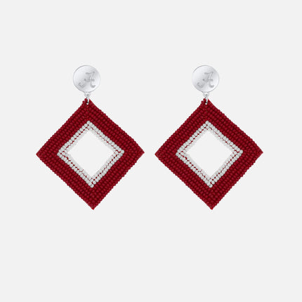 Alabama Crimson Tide Hand Beaded Weaver Earrings