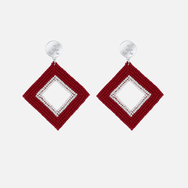 Alabama Crimson Tide Hand Beaded Weaver Earrings