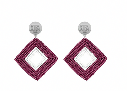 Texas A&M Aggies Hand Beaded Weaver Earrings