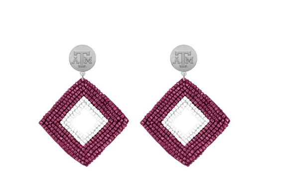 Texas A&M Aggies Hand Beaded Weaver Earrings