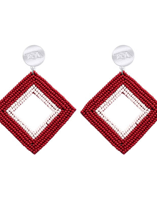 Arkansas Razorbacks Hand Beaded Weaver Earrings