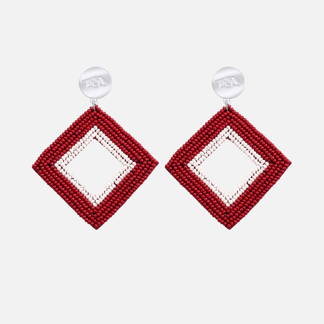 Arkansas Razorbacks Hand Beaded Weaver Earrings