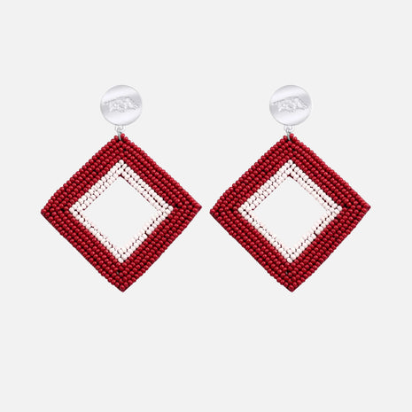 Arkansas Razorbacks Hand Beaded Weaver Earrings