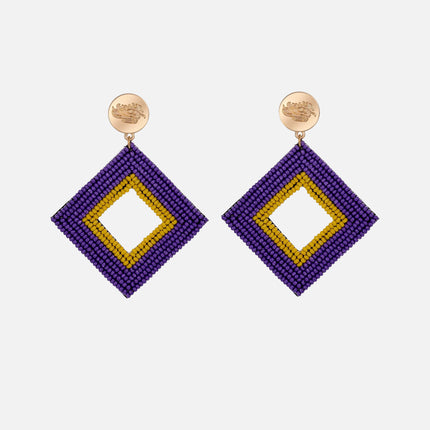 LSU Geaux Tigers Hand Beaded Weaver Earrings