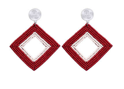 Oklahoma Sooners Hand Beaded Weaver Earrings