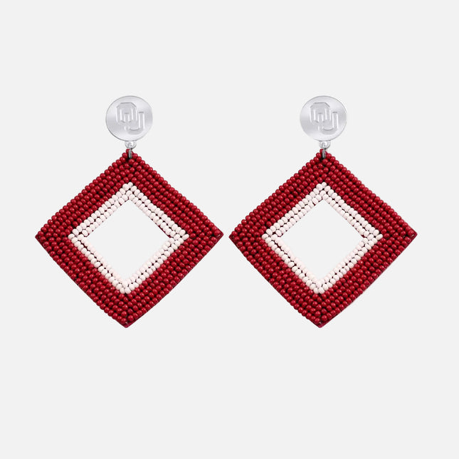 Oklahoma Sooners Hand Beaded Weaver Earrings