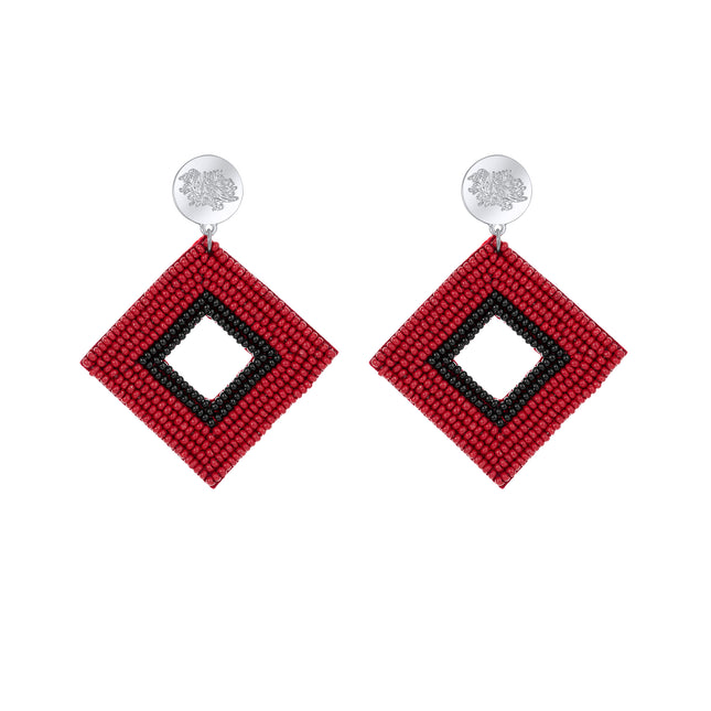 South Carolina Gamecocks Hand Beaded Weaver Earrings