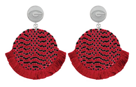 Georgia Bulldogs Remi Hand Beaded Earrings