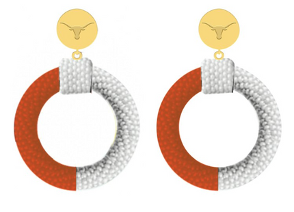 Texas Longhorns Skye Hand Beaded Earrings