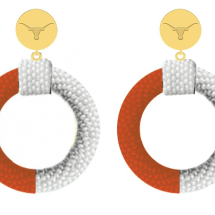 Texas Longhorns Skye Hand Beaded Earrings