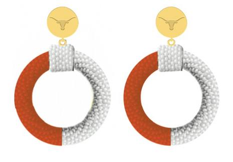 Texas Longhorns Skye Hand Beaded Earrings