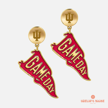 Indiana Hoosiers Flags Earrings