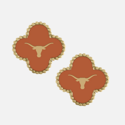 Texas Longhorns Adele Quatrefoil Stud Earrings