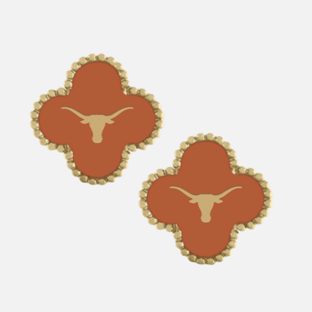 Texas Longhorns Adele Quatrefoil Stud Earrings