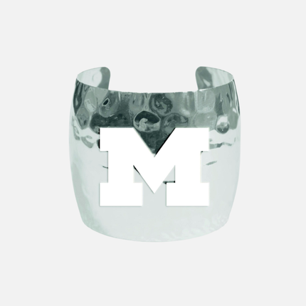Michigan Wolverines Silver Cutout Cuff