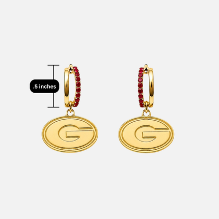 Georgia Bulldogs Finn Logo Hoop Earrings