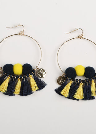 Michigan Wolverines Multi Tassel Earrings