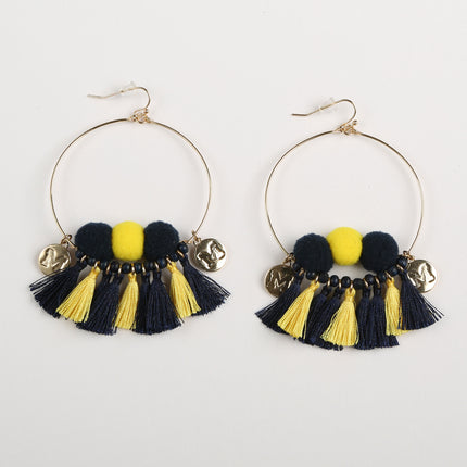 Michigan Wolverines Multi Tassel Earrings