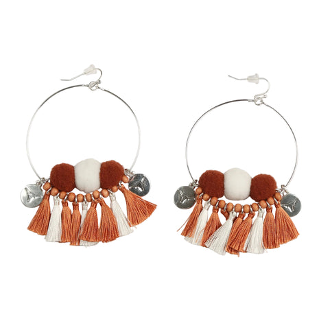 Texas Longhorns Multi Tassel Earrings