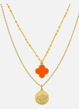 Oklahoma State Clover Necklace