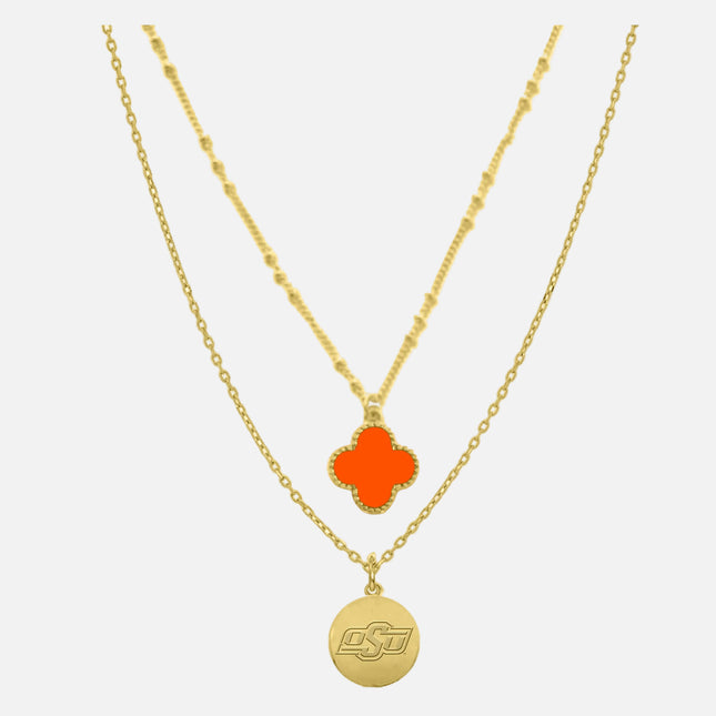 Oklahoma State Clover Necklace
