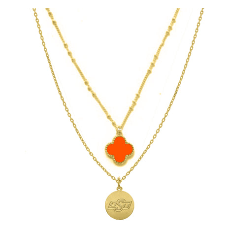 Oklahoma State Clover Necklace