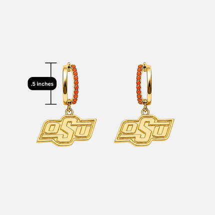 Oklahoma State Cowboys Finn Logo Hoop Earrings